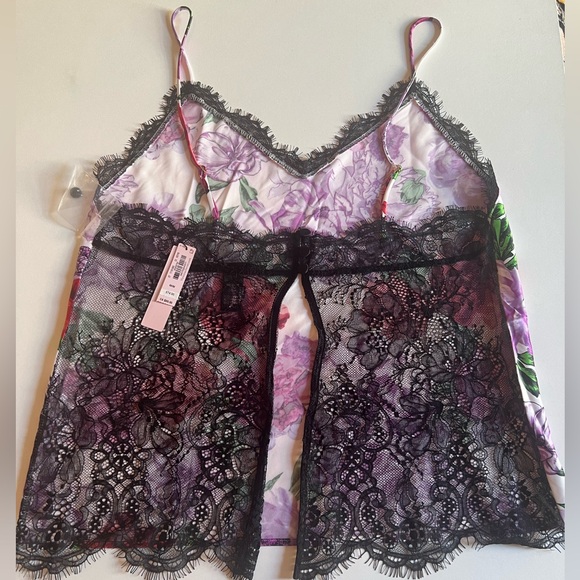 Victoria's Secret White Rose Floral Stretch Satin Lace Back Cami Set *NWT* - Picture 6 of 10